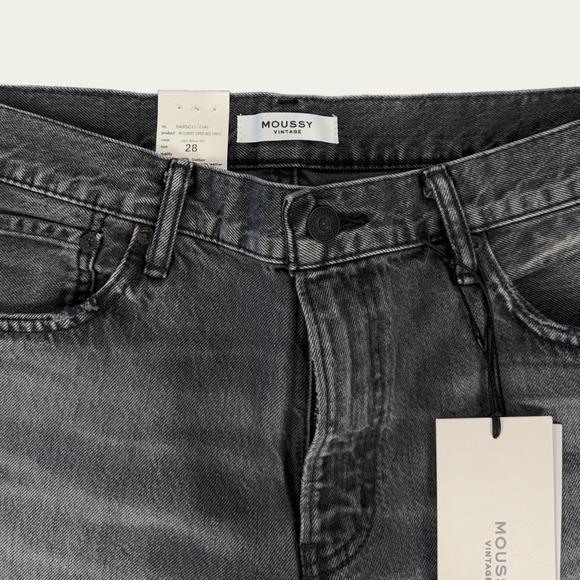 NWT Moussy Vintage Elmont Super Wide Mid-Rise Jeans size 28 Light Black - Picture 6 of 11
